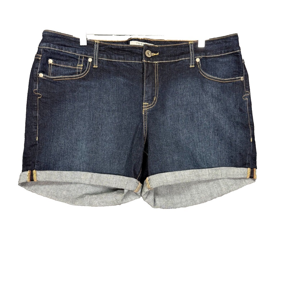 Torrid Shorts Womens 18 Blue Denim Jeans Bermuda Dark Wash Jorts Cotton Stretch
